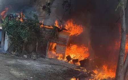 حريق أدى إلى انفجار عبوة غاز