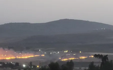 حريق كبير في بلدة الغجر