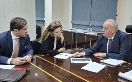 الحاج عرض ووفدًا من مؤسسة التّمويل الدولية خطة الوزارة لتطوير قطاع الاتصالات