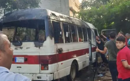 حريق في باص مدرسي نتيجة احتكاك كهربائي... وهذا ما حصل