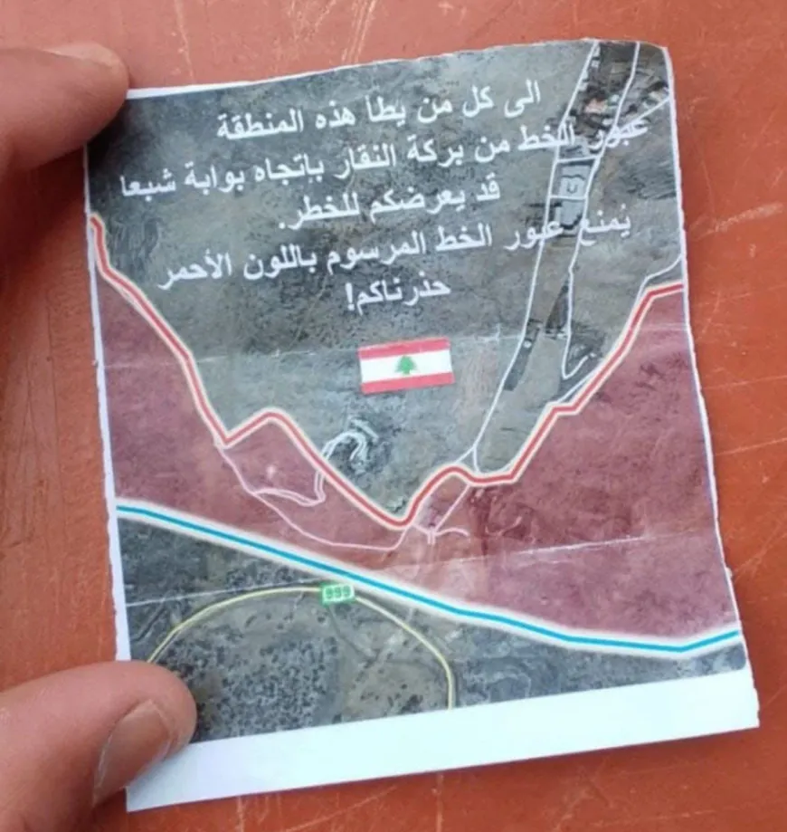 بالصورة العدو الإسرائيلي يلقى مناشير تحذيرية