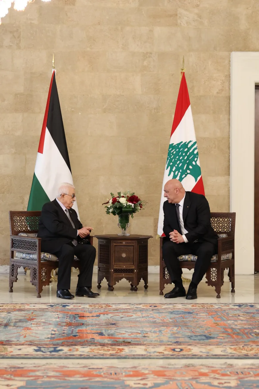 بيان مشترك لبناني فلسطيني بعد اللقاء بين الرئيس عون والرئيس الفلسطيني محمود عباس