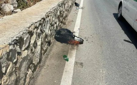 غارة اسرائيلية تستهدف دراجة نارية في بلدة أرنون و ار تقاء شهيد  ‏