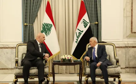الرئيس عون يلتقي الرئيس العراقي عبد اللطيف رشيد في القصر الرئاسي في بغداد