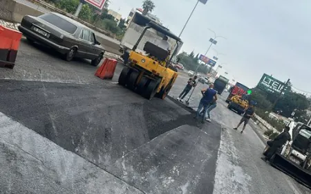التحكم المروري: اعمال تزفيت على اوتوستراد جبيل المسلك الشرقي محلة نهر ابراهيم وحركة المرور كثيفة.