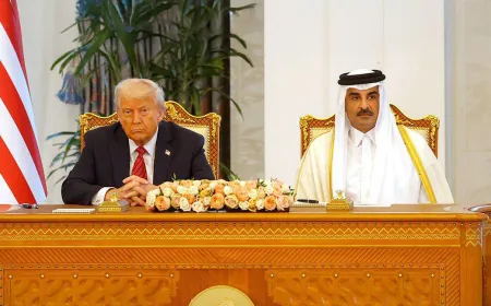الديوان الأميري القطري:  أمير البلاد الشيخ تميم بن حمد آل ثاني بحث هاتفيا مع الرئيس الأميركي الأوضاع في المنطقة لا سيما الهجوم الإسرائيلي على ‎إيران