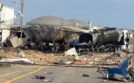 ‎الدمار الذي لحق بمصفاة حيفا جرّاء الصواريخ الإيرانية