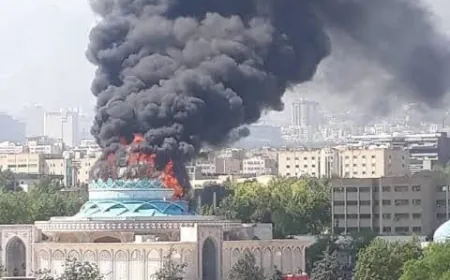 مبنى مقر الشرطة الإيرانية بطهران اليوم.