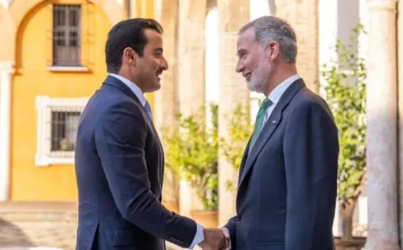 أمير قطر وملك إسبانيا يبحثان تعزيز العلاقات ومستجدات إقليمية ودولية