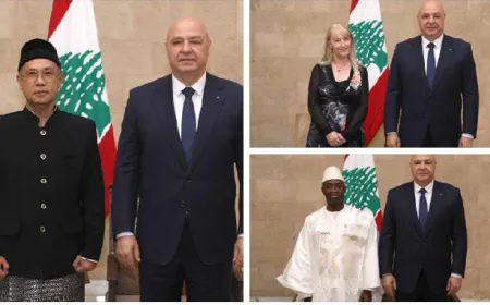 رئيس الجمهورية يتسلّم أوراق اعتماد 3 سفراء