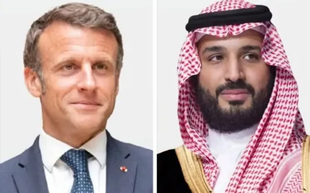 ولي العهد السعودي والرئيس الفرنسي يناقشان نتائج مؤتمر «حل الدولتين» أشارا إلى الإجماع الدولي المتزايد على المضيّ قدماً نحو مستقبل يعمُّه السلام