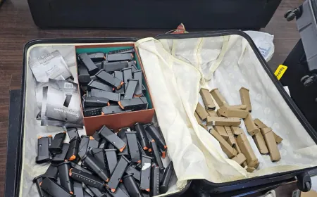 ضبط ٩٠ مسدسًا في حقائب احد المسافرين