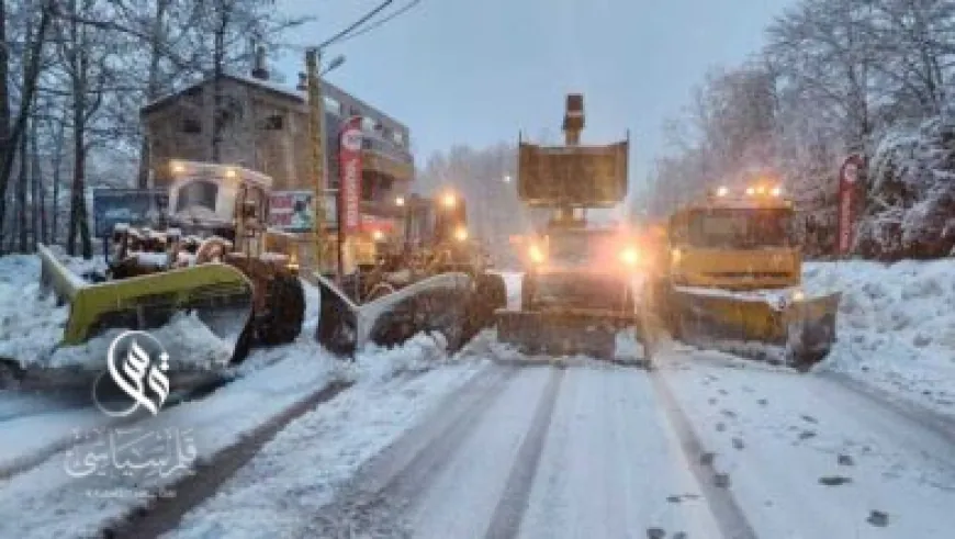 طرقات جبلية قطعتها الثلوج   أعلنت غرفة التحكم