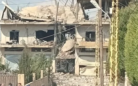 المبنى المستهدف في دورس بعلبك