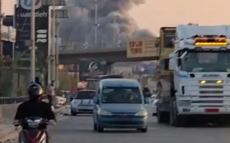 غارة على مركز الجماعة الاسلامية في بستان الكبير - صيدا