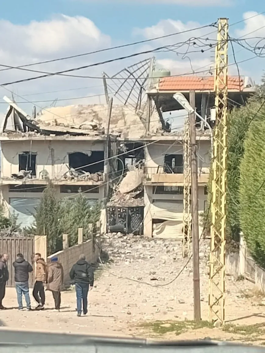 المبنى المستهدف في دورس بعلبك