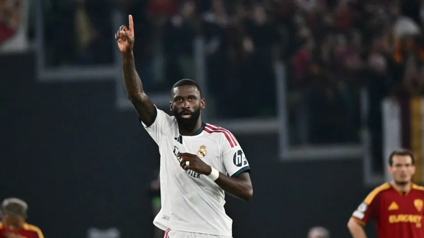 روديغر يسجل الهدف الذهبي لريال مدريد أمام روما بدون احتفالات